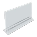 Azar Displays Acrylic Horizontal 2-Sided Sign Holders, 8-1/2inH x 14inW x 3inD, Clear, Pack Of 10 Holders