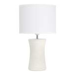 Simple Designs Ceramic Hourglass Table Lamp, 16-1/2inH, White Shade/Off-White Base