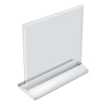 Azar Displays Acrylic Vertical 2-Sided Sign Holders, 8-1/2inH x 8-1/2inW x 3inD, Clear, Pack Of 10 Holders