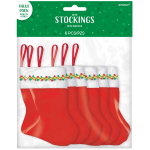 Amscan Christmas Mini Stockings, 5in, Red, Pack Of 30 Stockings