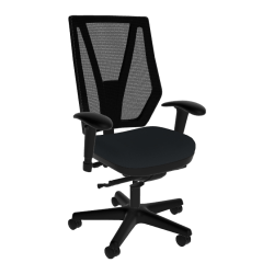 Office Star Space Seating 67 Series Ergonomic Air Grid/Bonded Leather Mid-Back Chair, Black