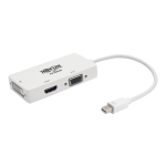 Tripp Lite Keyspan Mini DisplayPort to VGA/DVI/HDMI All-in-One Converter Adapter, Thunderbolt 1/2, 1080p, White mDP to VGA DVI HDMI - Video converter - Mini DisplayPort - DVI, HDMI, VGA - white