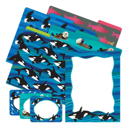 Barker Creek Get Organized Kit, Letter Size, Sea & Sky Whales