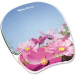 Fellowes Gel Mouse Pad With Wrist Rest, Pink Flowers