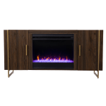 SEI Furniture Dashton Color-Changing Fireplace, 27inH x 55inW x 16-1/2inD, Brown/Gold