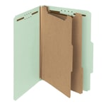 Smead Pressboard Classification Folders, 2 Dividers, Legal Size, 100% Recycled, Gray/Green, Box Of 10