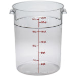 Cambro Camwear 22-Quart Round Storage Containers, Clear, Set Of 6 Containers