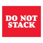 Tape Logic Safety Labels, "Do Not Stack", Rectangular, DL1628, 8in x 10in, Red/White, Roll Of 250 Labels