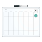 U Brands Magnetic Dry-Erase Monthly Calendar Board, 14in X 11in, White Plastic Frame (260U00-04)