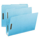 Smead Pressboard Fastener Folders, 3in Expansion, 8 1/2in x 11in, Letter, 100% Recycled, Blue, Box of 25