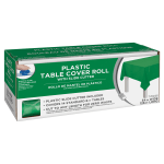 Amscan Boxed Plastic Table Roll, Festive Green, 54in x 126'