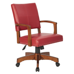 Office Star Deluxe Ergonomic Wood Mid-Back Bankers Chair, Black