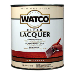 Watco Lacquer Clear Wood Finish, 32 Oz, Semi-Gloss, Pack Of 6 Cans