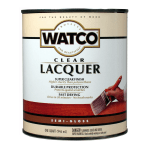 Watco Lacquer Clear Wood Finish, 32 Oz, Semi-Gloss, Pack Of 6 Cans