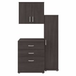 Bush Business Furniture Universal 44inW 3-Piece Modular Storage Set With Floor And Wall Cabinets, Storm Gray, Standard Delivery