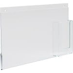 Azar Displays Wall-Mount Brochure Holders With Trifold Pockets, 8-1/2inH x 16inW x 1-1/4inD, Clear, Pack Of 2 Holders