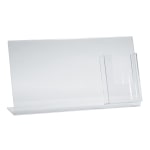 Azar Displays Acrylic Horizontal/Vertical L-Shaped Sign Holders With Brochure Pocket, 8-1/2inH x 16inW x 3inD, Clear, Pack Of 2 Holders