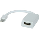 Unirise Mini DisplayPort/HDMI Audio/Video Cable - 6.50in HDMI/Mini DisplayPort A/V Cable for Audio/Video Device - First End: Mini DisplayPort Digital Audio/Video - Male - Second End: HDMI Digital Audio/Video - Female - White