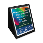 Lion Flip-N-Tell Display Book-N-Easel, 11in x 8 1/2in, 40% Recycled, Black