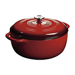 LODGE Dutch Oven With Lid, 7.5 Qt, 6-1/8inH x 12-5/8inW x 13-3/8inD, Island Spice Red