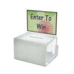 Azar Displays Plastic Suggestion Box, With Lock, Extra-Large, 8 1/4inH x 11inW x 8 1/4inD, White