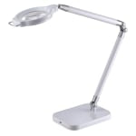 BLACK+DECKER PureOptics Summit Zoom Ultra Reach Magnifier LED Clamp-On Desk Lamp, Adjustable, 29inH, White