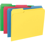 Business Source 1/3 Tab Cut Letter Top Tab File Folders - 8 1/2in x 11in - Assorted Tab Position - Assorted - 50 / Box