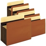 Pendaflex Redrope Heavy-Duty Accordion File Pockets, 7in Expansion, Letter Size, Brown, Box Of 5 Pockets