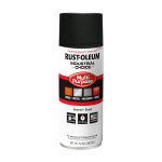 Rust-Oleum Industrial Choice 1600 System Multi-Purpose Enamel Spray Paint, 12 Oz, Ultra-Flat Black, Case Of 6 Cans