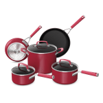 Ninja Foodi NeverStick Vivid 8-Piece Cookware Set, Red