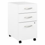 Bush Business Furniture Hybrid 28inD Vertical 3-Drawer Mobile File Cabinet, White, Delivery