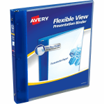 Avery Flexible 3-Ring Binder, 1/2in Round Rings, Blue