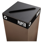 Safco Public Square Recycling Receptacle Lid, 2in x 15in Slot, 3/4inH x 15inW x 15inD, Black