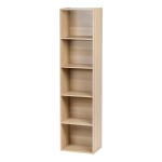 IRIS 67inH 5-Tier Bookcase, Light Brown