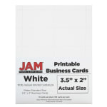 JAM Paper Printable Business Cards, 3 1/2in x 2in, White, Pack Of 100