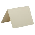 JAM Paper Strathmore Fold-Over Cards, With Panel, 4 Bar, 3 1/2in x 4 7/8in, Ivory, Pack Of 25