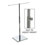 Azar Displays Single-Tier Adjustable Necklace Counter Display, 25in x 7in, Silver