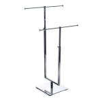 Azar Displays 2-Tier Adjustable Necklace Counter Display, 29inH x 13inW x 7inD, Silver