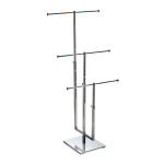 Azar Displays 3-Tier Adjustable Necklace Counter Display, 29inH x 13inW x 7inD, Silver