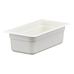 Cambro Camwear GN 1/3 Size 4in Food Pans, 4inH x 7inW 12-3/4inD, White, Set Of 6 Pans