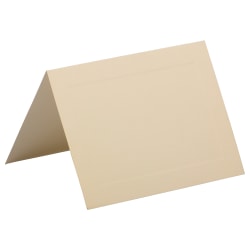 JAM Paper Fold-Over Cards, A6, 4 5/8in x 6 1/4in, Strathmore Ivory, Pack Of 25