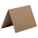 JAM Paper Fold-Over Cards, 4 Bar, 3 1/2in x 4 7/8in, 100% Recycled, Brown, Pack Of 25