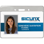 SICURIX Proximity Badge Holder - Support 3.50in x 2.37in Media - Horizontal - Vinyl - 50 / Pack - Clear