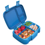 Bentgo Fresh 4-Compartment Bento-Style Lunch Box, 2-7/16inH x 7inW x 9-1/4inD, Blue