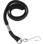 SICURIX Shoelace Lanyard, Flat Hook, Black, Box of 100