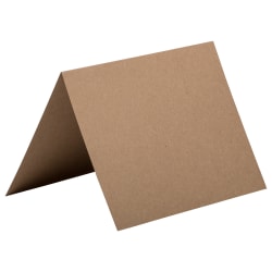 JAM Paper Fold-Over Cards, 4 3/8in x 5 7/16in, 100% Recycled, Brown, Pack Of 25