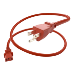 UNC Group - Power cable - NEMA 5-15P (M) to power IEC 60320 C13 - 125 V - 10 A - 2 ft - red