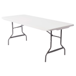 Realspace Molded Plastic Top Folding Table, 29inH x 72inW x 30inD, Gray Granite