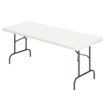 Realspace Molded Plastic Top Folding Table, 29inH x 96inW x 30inD, Gray Granite