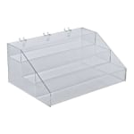 Azar Displays 3-Tier Step Display Organizer, 7inH x 16inW x 11-3/4inD, Clear